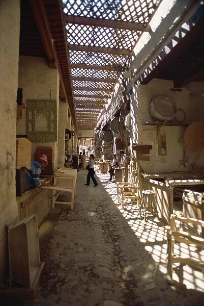 Souk in the old walled town or medina