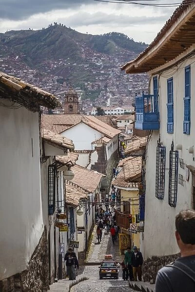 Street scene in San Blas neighbourhood, Cuzco, UNESCO World Heritage Site, Peru, South America