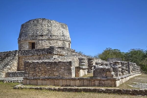 Templo Redondo (Round Temple), Mayapan, Mayan archaeological site, Yucatan, Mexico
