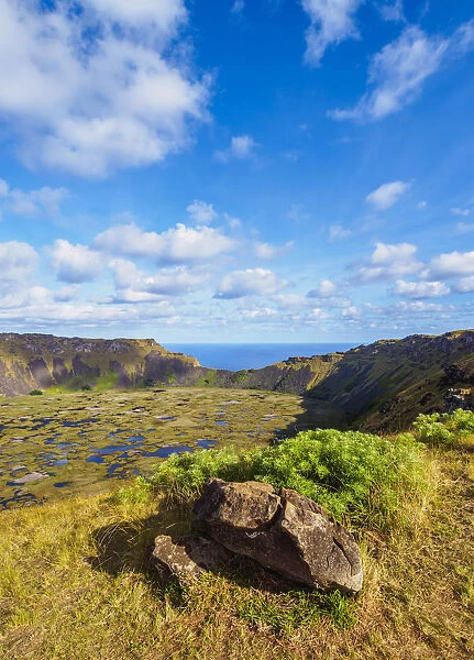 Crater of Rano Kau Volcano, Easter Island, Chile