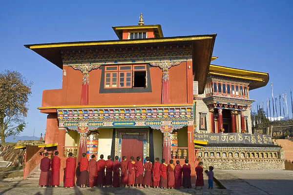 India, Sikkim, Ravangla (Rabongla), Karma Theckhling Monastery, Novice monks
