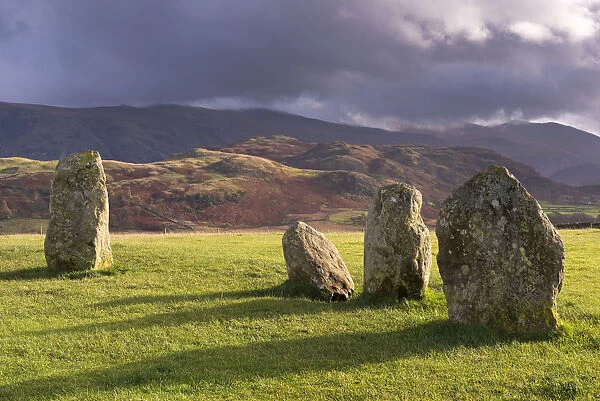Megalithic standing stones forming part of Castlerigg Stone Circle, Lake District