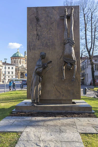 Monument to the partisan(Monumento al Partigiano) in the lower town of Bergamo, Lombardy