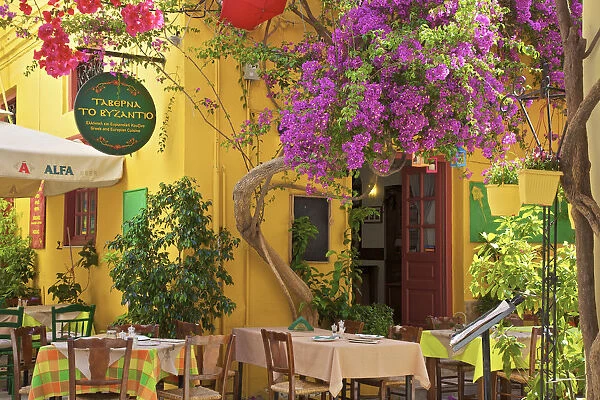Restaurant in the Old Town of Nafplio, Argolis, The Peloponnese, Greece, Southern Europe