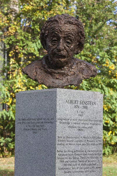 USA, New Jersey, Princeton, Albert Einstein statue