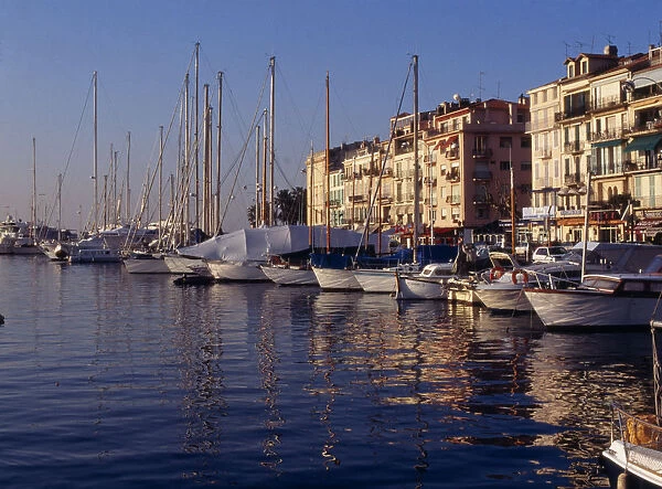 10053579. FRANCE Provence Cote d Azur Alps Maritimes Boats docked at Cannes Harbour