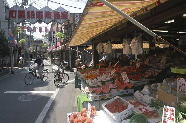 20063422. JAPAN Honshu Tokyo Machiya neighbourhood fruit and vegetable shop