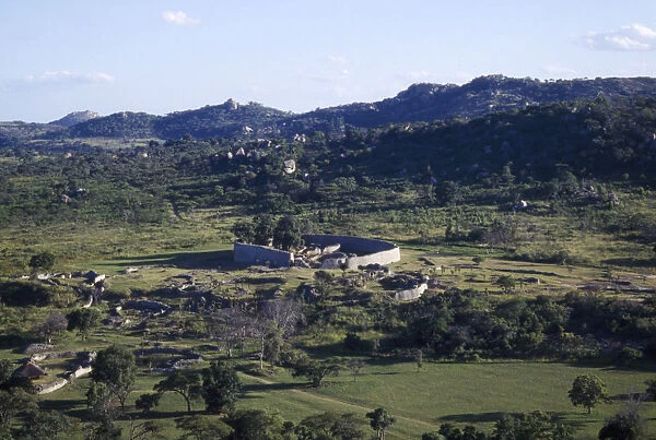20064423. ZIMBABWE Landscape Aerial view over Great Zimbabwe Ruins