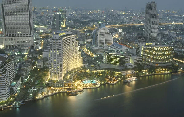 20072438. THAILAND Bangkok Aerial view of the Skyline
