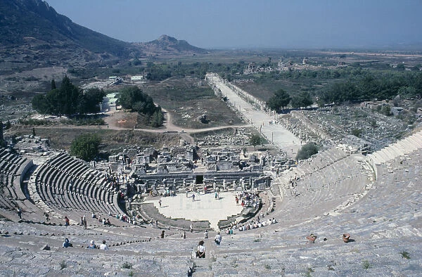 20078117. TURKEY Aegean Coast Ephesus View over Theatre