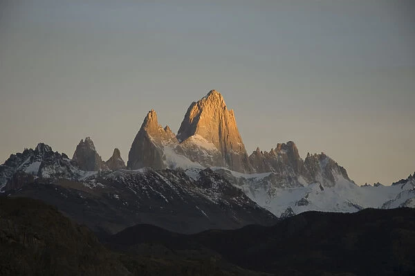20081273. ARGENTINA El Chalten Sunrise over Fitzroy mountain.Trek