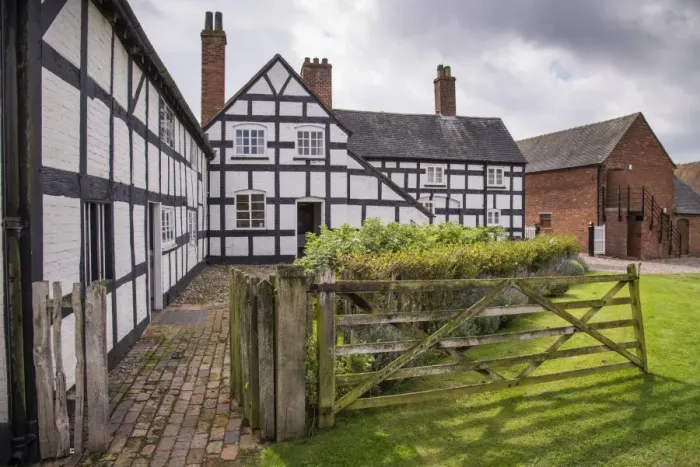 Framed Print : 16th century farmhouse adjoining 19th century extension, Boscobel House, Boscobel, Shropshire, England, August Framed Print : 16th century farmhouse adjoining 19th century extension, Boscobel House, Boscobel, Shropshire, England, August