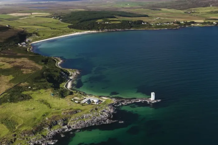 Framed Print : Aerial view of coastline and lighthouse, Carraig Fhada Lighthouse, Port Ellen, Isle of Islay, Inner Hebrides, Scotland Framed Print : Aerial view of coastline and lighthouse, Carraig Fhada Lighthouse, Port Ellen, Isle of Islay, Inner Hebrides, Scotland