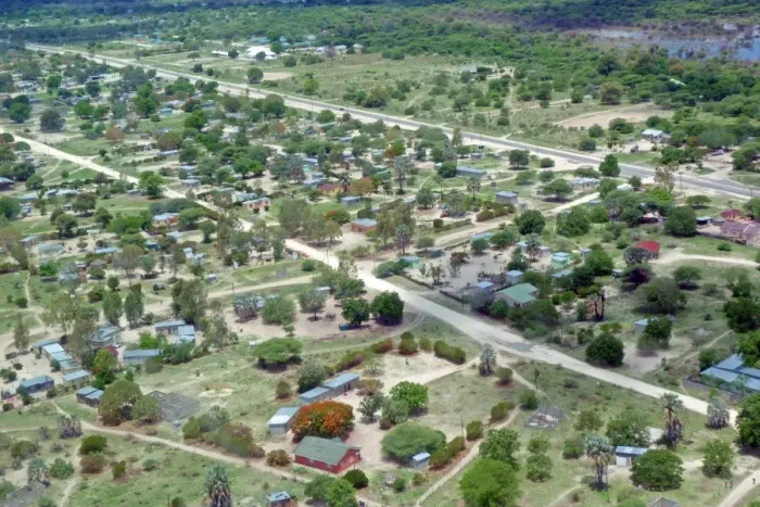 Framed Print : Aerial view of rural settlement, Maun, Ngamiland, Botswana Framed Print : Aerial view of rural settlement, Maun, Ngamiland, Botswana