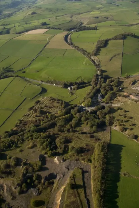 Framed Print : Aerial view of trail through farmland, Tissington Trail, White Peak, Peak District, Derbyshire, England, september Framed Print : Aerial view of trail through farmland, Tissington Trail, White Peak, Peak District, Derbyshire, England, september