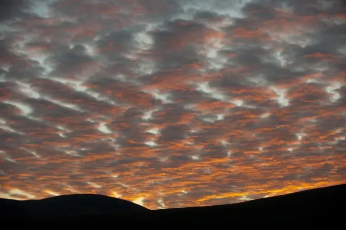 Framed Print : Altocumulus mackerel sky at sunset, Howgill Fells, Cumbria, England april Framed Print : Altocumulus mackerel sky at sunset, Howgill Fells, Cumbria, England april
