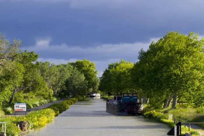 Framed Print : Barges on section of canal lined with Plane (Platanus sp. ) trees, between Narbonne and Gruissan, Canal du Midi, Aude Framed Print : Barges on section of canal lined with Plane (Platanus sp. ) trees, between Narbonne and Gruissan, Canal du Midi, Aude
