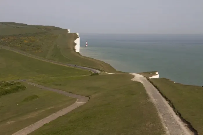 Framed Print : Beachy Head looking east towards Eastbourne. This is a chalk headland on the south coast of England Framed Print : Beachy Head looking east towards Eastbourne. This is a chalk headland on the south coast of England