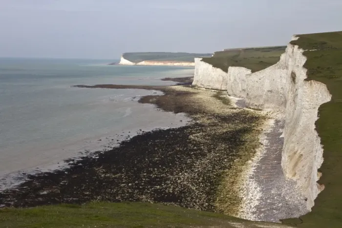 Framed Print : Beachy Head looking west from Birling Gap. This is a chalk headland on the south coast of England