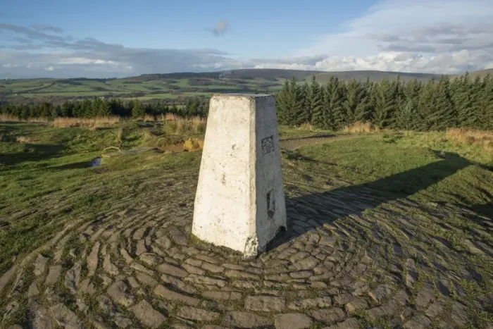 Framed Print : Beacon on summit of fell, Beacon Fell, Goosnargh, Forest of Bowland, Lancashire, England, November