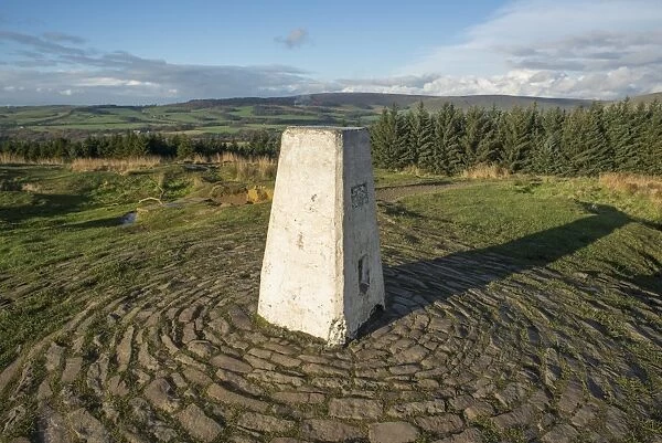 Beacon on summit of fell, Beacon Fell, Goosnargh, Forest of Bowland, Lancashire, England, November