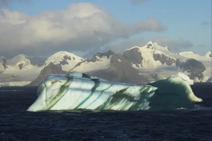 Framed Print : Blue green iceberg at sea, South Orkney Islands, Southern Ocean, Antarctica