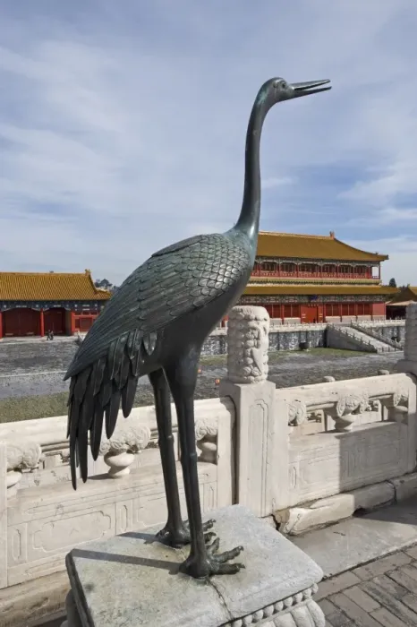 Framed Print : Bronze crane statue, symbol of longevity, located in imperial palace, in front of Hall of Supreme Harmony Framed Print : Bronze crane statue, symbol of longevity, located in imperial palace, in front of Hall of Supreme Harmony