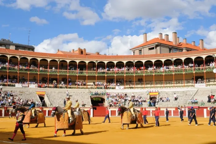 Framed Print : Bullfighting, Picadors parading in bullring at beginning of event, Spain, september Framed Print : Bullfighting, Picadors parading in bullring at beginning of event, Spain, september