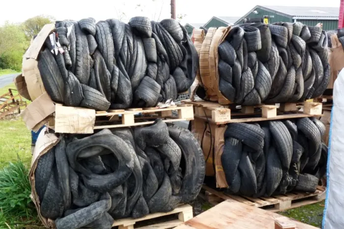 Framed Print : Car tyres for recycling Framed Print : Car tyres for recycling