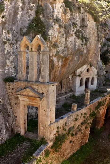 Framed Print : Catholic monastery and St. Johns Cliff, Akrotiri Peninsula, North Crete, Greece, April Framed Print : Catholic monastery and St. Johns Cliff, Akrotiri Peninsula, North Crete, Greece, April