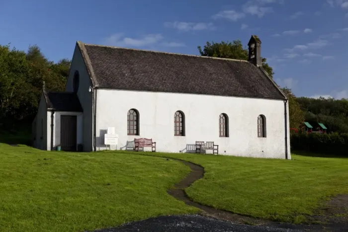 Framed Print : Church in coastal village, Jura Parish Church, Craighouse, Isle of Jura, Inner Hebrides, Scotland Framed Print : Church in coastal village, Jura Parish Church, Craighouse, Isle of Jura, Inner Hebrides, Scotland