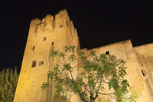 City fortress at night, Chefchaouen, Morocco, april