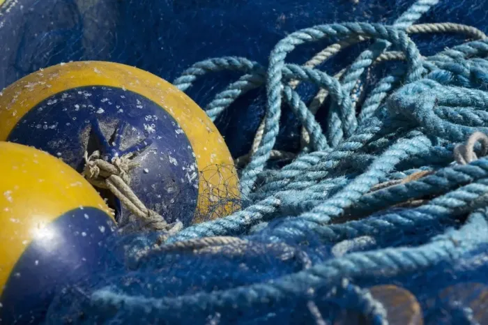 Framed Print : Close-up of fishing equipment, float, nets and ropes, Baltic Sea, Sweden, may Framed Print : Close-up of fishing equipment, float, nets and ropes, Baltic Sea, Sweden, may