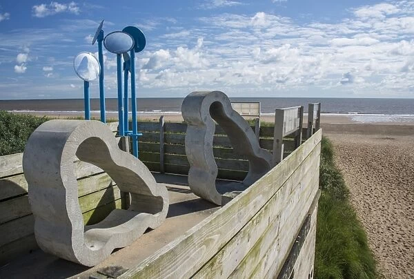 The Cloud Bar, worlds first official cloud spotting outpost, beside beach, Anderby Creek, Lincolnshire, England, June