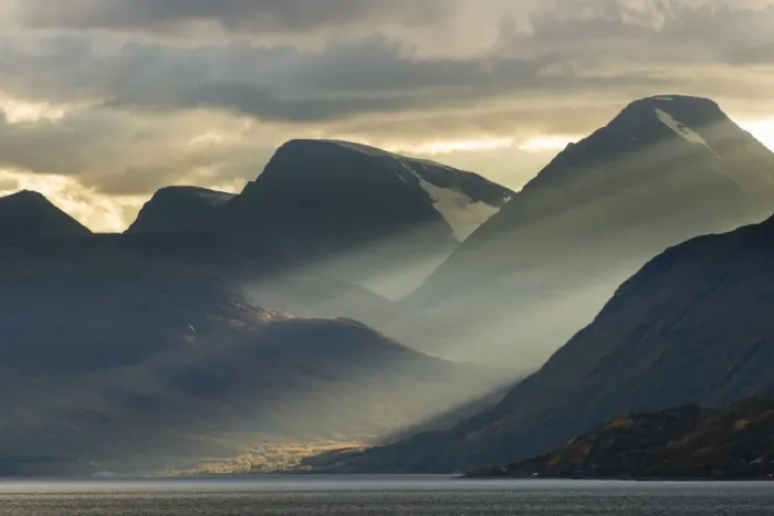 Framed Print : Clouds and sunbeams above fjord, Lyngen Fjord, Skibotn, Lapland, North Norway, September Framed Print : Clouds and sunbeams above fjord, Lyngen Fjord, Skibotn, Lapland, North Norway, September