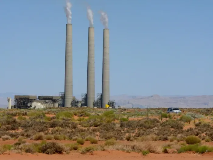 Framed Print : Coal-fired powerstation, near Page, Arizona, U. S. A. may Framed Print : Coal-fired powerstation, near Page, Arizona, U. S. A. may