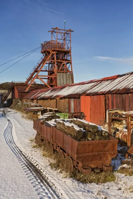 Framed Print : Coal mine industrial heritage museum in snow, Big Pit National Coal Museum, Blaenavon, Torfaen, South South Wales Framed Print : Coal mine industrial heritage museum in snow, Big Pit National Coal Museum, Blaenavon, Torfaen, South South Wales