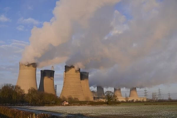 Cooling towers of coal-powered and 1, 300MW Combined Cycle Gas Turbine (CCGT) powerstations, West Burton Powerstations