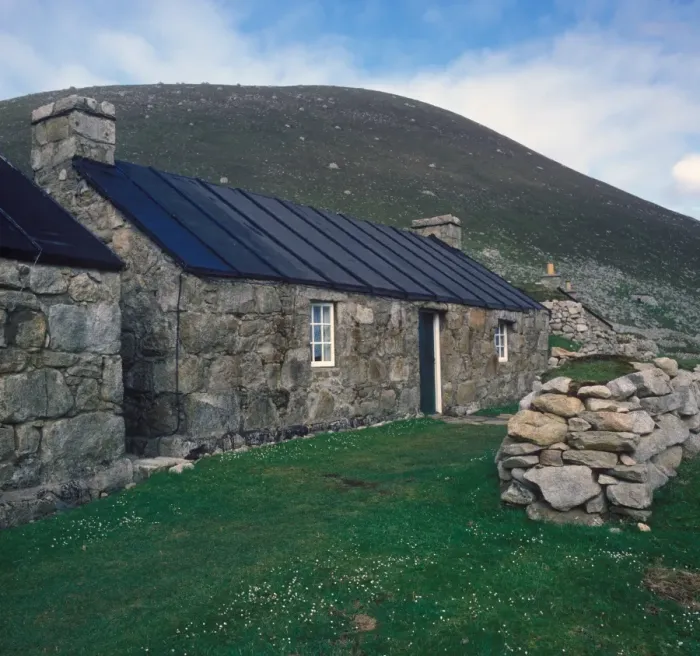 Framed Print : Cottage, Village bay on Hirta, St Kilda, Hebrides, Scotalnd Framed Print : Cottage, Village bay on Hirta, St Kilda, Hebrides, Scotalnd