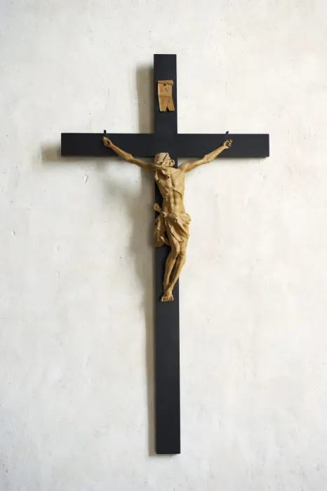 Framed Print : Crucifix on cathedral wall, Strangnas Cathedral, Sodermanland, Sweden, august