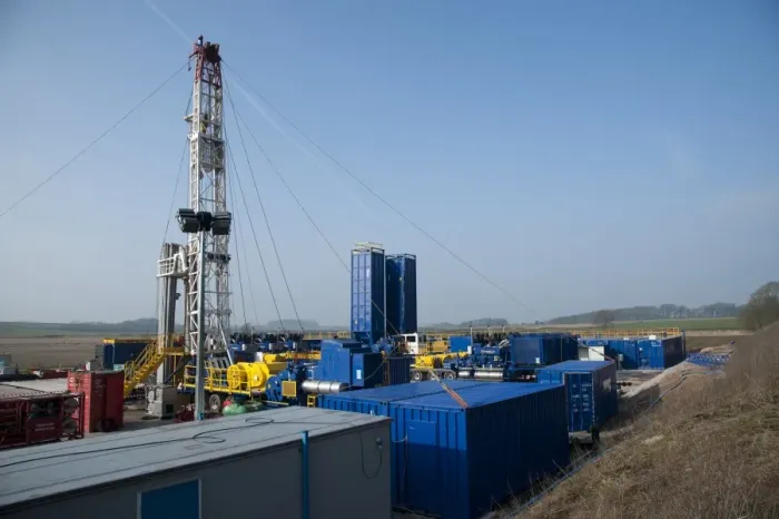 Framed Print : Cuadrilla shale gas drilling rig preparing for fracking, Weeton, Blackpool, Lancashire, England, march Framed Print : Cuadrilla shale gas drilling rig preparing for fracking, Weeton, Blackpool, Lancashire, England, march