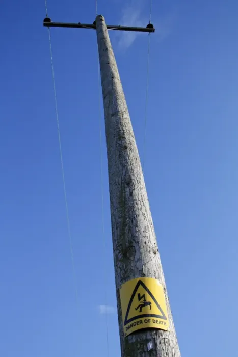 Framed Print : Danger of Death warning sign, on pole of overhead powerlines, Suffolk, England, october Framed Print : Danger of Death warning sign, on pole of overhead powerlines, Suffolk, England, october