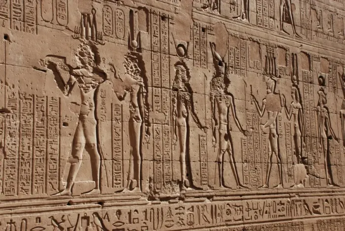 Framed Print : Defaced reliefs, Passage of Victory, Temple of Horus, Edfu, Egypt, january Framed Print : Defaced reliefs, Passage of Victory, Temple of Horus, Edfu, Egypt, january