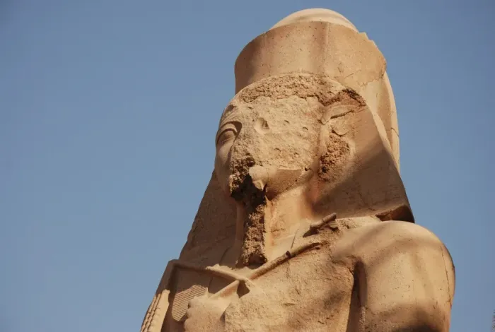 Framed Print : Defaced statue of Pharaoh Ramesses II, Karnak Temple Complex, Egypt, january Framed Print : Defaced statue of Pharaoh Ramesses II, Karnak Temple Complex, Egypt, january