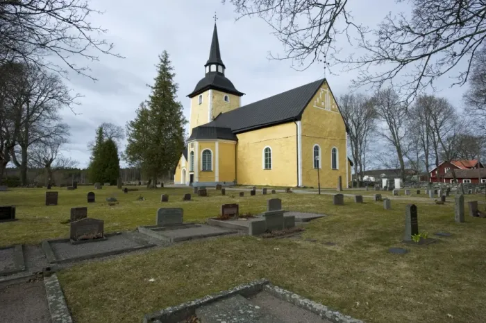 Framed Print : Eighteenth Century church and graveyard, Enkoping-Nas Kyrka, Uppland, Sweden, april Framed Print : Eighteenth Century church and graveyard, Enkoping-Nas Kyrka, Uppland, Sweden, april