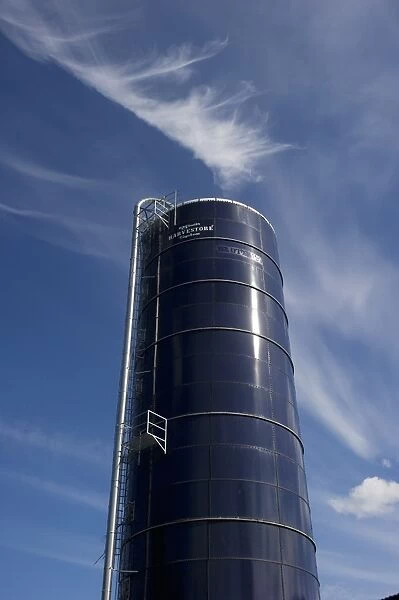 Harvestore System tower for silage storage, Alunda, Uppsala, Sweden, june