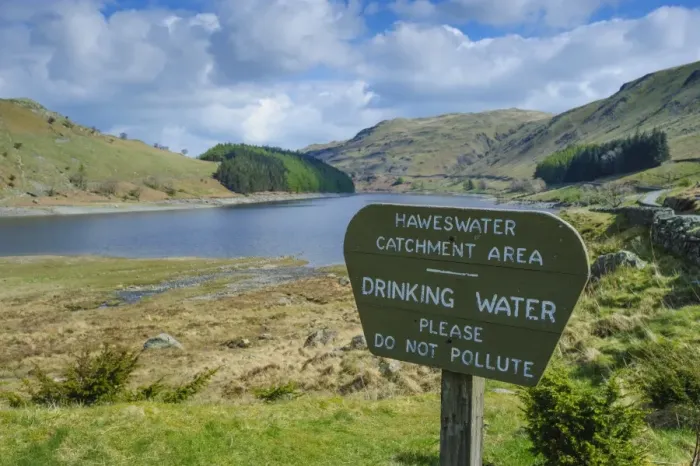 Framed Print : Haweswater Catchment Area, Drinking Water, Please Do Not Pollute sign near upland reservoir, Haweswater Reservoir Framed Print : Haweswater Catchment Area, Drinking Water, Please Do Not Pollute sign near upland reservoir, Haweswater Reservoir