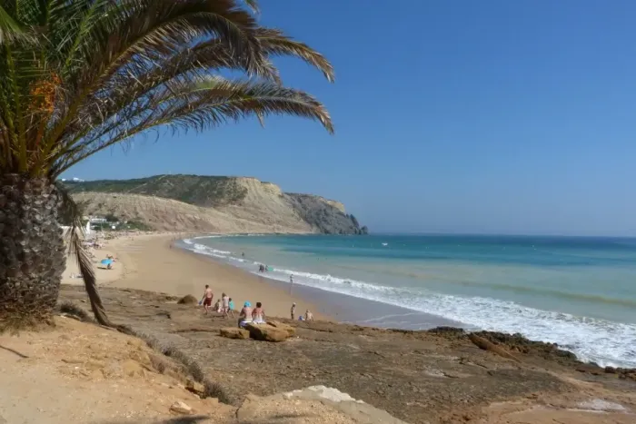 Framed Print : Holiday beach at Praia da Luz Portugal
