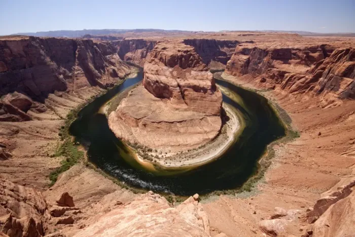 Framed Print : Horseshoe bend overlook, the Colorado River in Glen Canyon is making a 270 curve in an entrenched meander Framed Print : Horseshoe bend overlook, the Colorado River in Glen Canyon is making a 270 curve in an entrenched meander