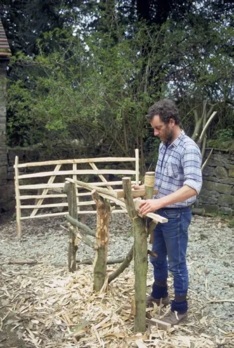 Framed Print : Hurdle maker at work, Shropshire, England Framed Print : Hurdle maker at work, Shropshire, England